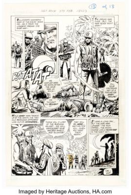 Joe Kubert (as Trebuk) Sgt. Rock #373 Story Page 13 Original Art (DC, 1983). | Heritage
