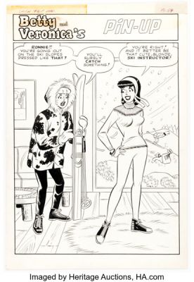 Dan DeCarlo and Rudy Lapick Laugh #168 Betty and Veronica Pin-Up Illustration Original Art (Archie, 1965). | Heritage