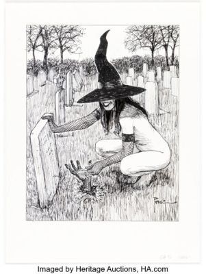 Richard Pace COVEN: A Book of 100 Witches Witchtober Illustration Original Art (2022).