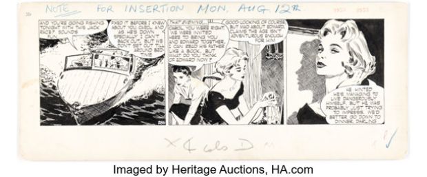 David Wright Carol Day #286 Daily Comic Strip Original Art (London Daily Mail, 1957). | Heritage