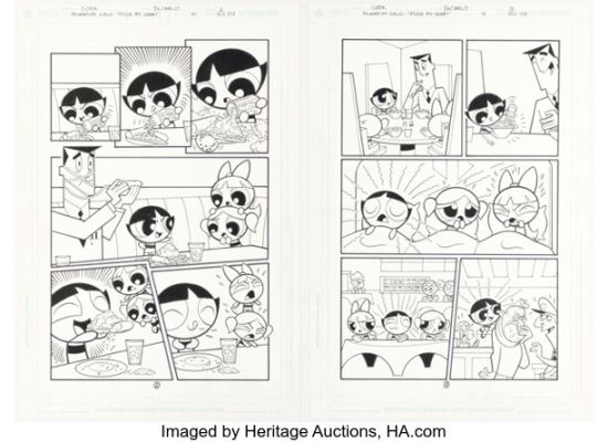 Christopher Cook and Mike DeCarlo The Powerpuff Girls #41 Story Pages 2-3 Original Art (DC, 2003). (Total: 2 Original Art) | Heritage