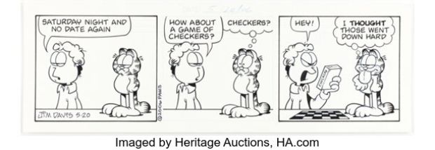 Jim Davis Garfield Daily Comic Strip Original Art dated 5-20-06 (PAWS, 2006). | Heritage