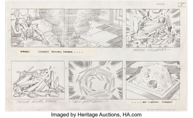 Jack Kirby The New Fantastic Four "The Frightful Four" Animation Storyboard #5 Original Art (DePatie-Freleng/Marvel, 1978). | Heritage