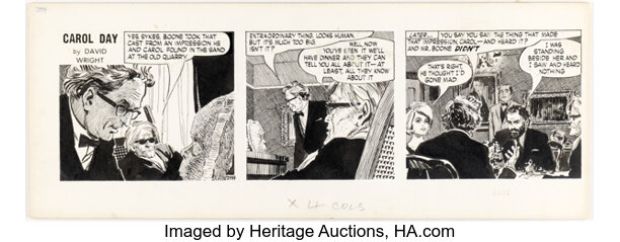 David Wright Carol Day #2999 Daily Comic Strip Original Art (London Daily Mail, 1966). | Heritage