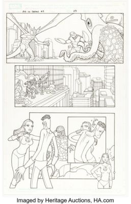 Seth Fisher Fantastic Four / Iron Man: Big in Japan #2 Story Page 23 Original Art (Marvel, 2005). | Heritage