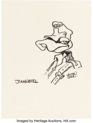 Vaughn Bodé Junkwaffel Military Lizard Sketch Original Art (c. 1969-75). | Heritage