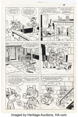 Joe Albelo and Pierre Fournier Peter Porker, the Spectacular Spider-Ham #15 Story Page 9 Original Art (Marvel, 1987).