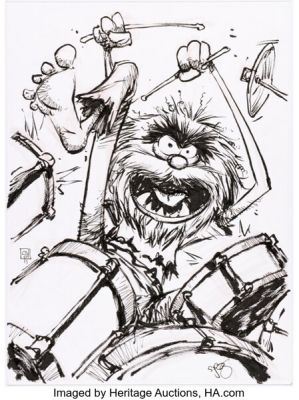 Skottie Young - Animal from The Muppets Illustration Original Art (2011). | Heritage