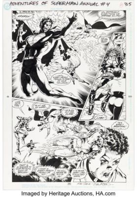 Bob McLeod Adventures of Superman Annual #4 "The Darkness Within" Event Story Page 35 Original Art (DC, 1992). | Heritage