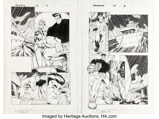 Pete Woods and Scott Koblish Excalibur #114 Pages 9-10 Original Art (Marvel, 1997). (Total: 2 Original Art) | Heritage
