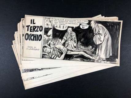 Gim Toro n. 4 - 32x strisce originali - episodio completo "Il Terzo Occhio" - Page volante - (1958) | Catawiki