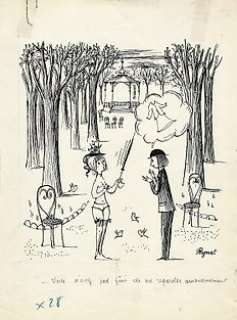 Peynet, Raymond - Dessin original - Paris Match - Vous n’avez pas fini de me regarder amoureusement ! - (1959) | Catawiki