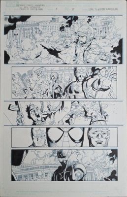 Ultimate Avengers New Ultimates Death of Spider-man #5p17 Original Art Leinil Yu
