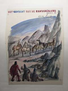 De Rode Ridder - Original watercolour illustration - published in ’Kleine Zondagsvriend’ - Loose page - (1946) | Catawiki