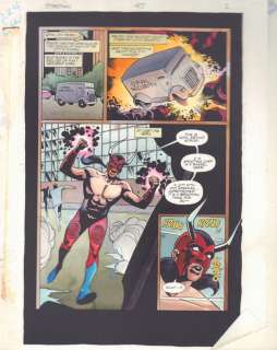 John Kalisz, Steve Yeowell, Wade Von Grawbadger - Starman #47 P.1 Color Guide Art - Shatterfist Splash - 1998