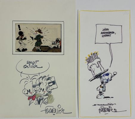 * Fournier - Ensemble... | Lot 549 - * Fournier - Ensemble de 2 dédicaces : Spirou et Fantasio... | Tessier Sarrou