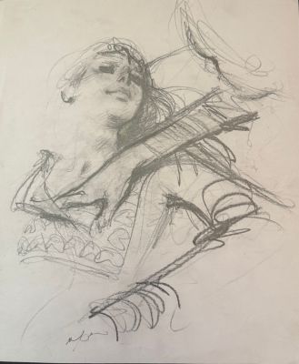 Follet, Illustration... | Lot 28 - Follet, illustration au crayon gras représentant deux... | Tessier Sarrou
