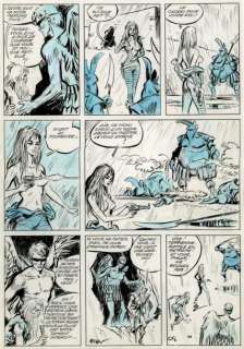 Forest - Barbarella Encre de Chine et aquarelle bleue pour la planche 43