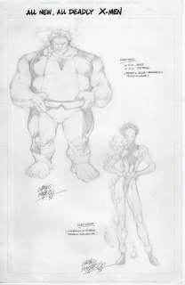 Carlos Pacheco | X-Men villain model sheets, 1998; 11-by-17 inches; one lot of three pieces | Hero Initiative