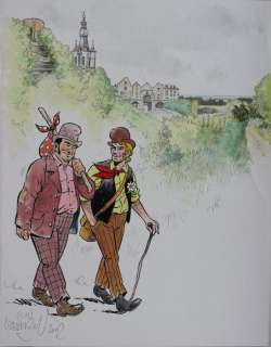 Robert en Bertrand - Originele tekening in kleur - Robert en Bertrand verkennen Aarschot - Loose page - (2002) | Catawiki