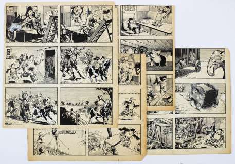 Barney’s Bear original 4 page artwork by George Ramsbottom for The Dandy (1950s) | Comic Book Auctions ltd