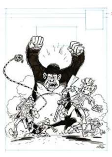 Krings, Jean-Marc - Dessin original - Hommage Ã  Spirou et Fantasio | Catawiki