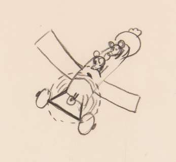 Mickey Mouse and Minnie Mouse production drawing by Ub Iwerks from Plane Crazy - The First Mickey Cartoon | RR Auction