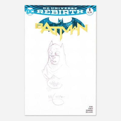 Lot 348 - Mike Mignola, Batman #1 Blank Cover Original Art Illustration (DC Comics, 2016) | Landry Pop Auctions