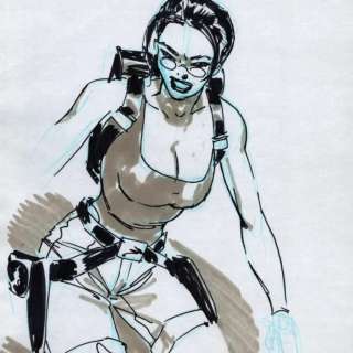 Staz Johnson | Lara Croft sketch | Panel Gallery