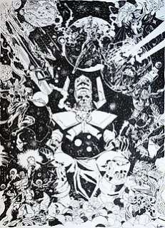 Marvel - Thanos, Eternity, Spiderman , Silver surfer , Galactus, Dc Strange, Thor , Star Lord , Rocket ,Groot - Loose page - First edition - (2020)