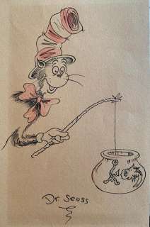 Dr. Seuss "The Cat in the Hat" (c.1970s) Hand-Signed Original Illustration (Hand-Signed by Dr. Seuss) | Animazing Gallery