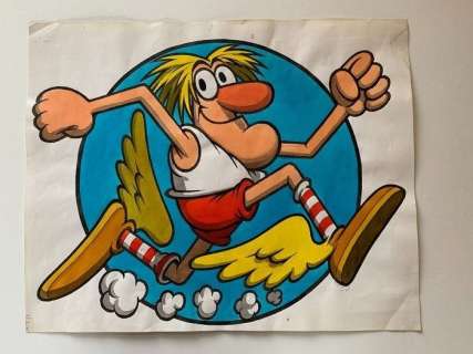 Jacovitti - Illustr. Originale "Il Corridore" CoA - Loose page | Catawiki