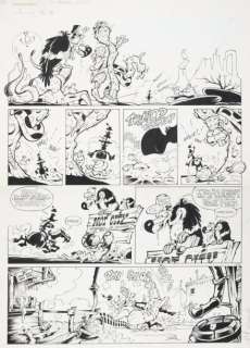 Aidans Edouard | Planche de Chacal Bill Encre de chine 51 x 36 cm | Vermot et Associés