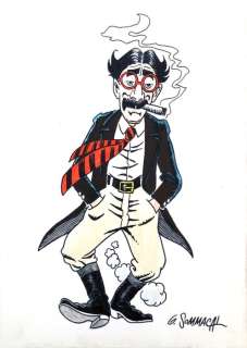 Dylan Dog - Sommacal - original illustr. "Groucho" cm 20x30 - Loose page - First edition | Catawiki