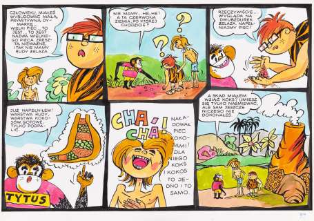 Henryk Jerzy Chmielewski (1923 - 2021) - Henryk Jerzy Chmielewski (1923 - 2021) | "Tytus, Romek i A‘Tomek. Księga X. Ochrona przyrody", plansza nr 37