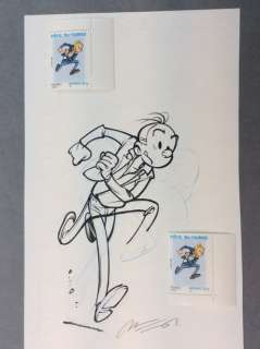 Munuera, José Luis | Original drawing  - Fantasio  - Project of La Poste-France + stamps  - (2006) | Catawiki