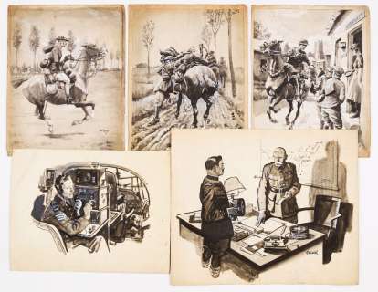 Five wartime sketches (1918-45) painted and (four) signed by Eric Parker. From… | Comic Book Auctions ltd