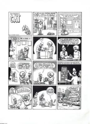 Gilbert Shelton | Freak Brothers – Fat Freddy’s cat – Electroshock therapy | La Galerie de la Bande Dessinée