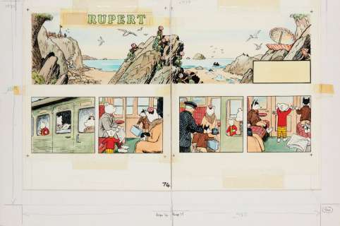 Rupert the Bear original double-page artwork cels from the Rupert… | Comic Book Auctions ltd
