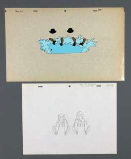 Tintin - Celluloïde + crayonné Belvision - Les Dupondt Ã  l’eau - (1963) | Catawiki