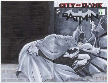 Marat Mychaels Batman #75 Wraparound Sketch Cover Variant Original Art (DC, 2019) CGC Signature Series NM/MT 9.8 -