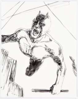 Bill Koeb - Daredevil Illustration Original Art (undated). Daredevil leaps into action with a scream in this -