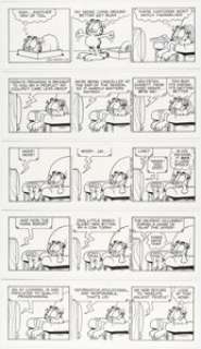 Davis, Jim | Jim Davis Garfield Consecutive Daily Comic Strip Original Art Group of 6 (PAWS/Universal Press Syndicate, 2000).... (Total: 6 Original Art) | Heritage