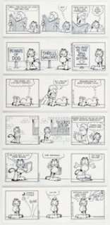 Davis, Jim | Jim Davis Garfield Consecutive Daily Comic Strip Original Art Group of 6 (PAWS/Universal Press Syndicate, 2010).... (Total: 6 Original Art) | Heritage
