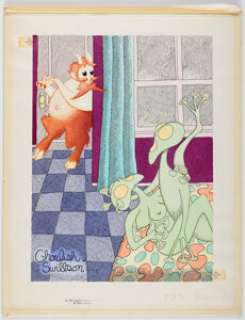 Williamson, Skip | Skip Williamson (as "Ghoulish Swillson") Playbore Magazine Parody of Gahan Wilson and Eldon Dedini Original Art (A... | Heritage