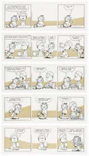 Davis, Jim | Jim Davis Garfield Consecutive Daily Comic Strip Original Art Group of 6 (United Feature Syndicate, 1992).... (Total: 6 Original Art) | Heritage