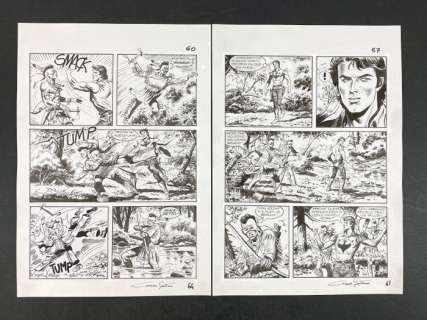 Zagor Maxi n. 19 - 2x tavole originali - Gaetano Cassaro - Loose page - (2013) | Catawiki