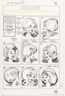 Stan Goldberg Life with Millie #19 "Millie’s Heavenly Hair Styles" Illustration Original Art (Marvel, 1962). | Heritage