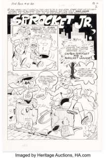 Bill Kresse Archie‘s Madhouse #48 "Sprocket Jr." Complete 6-Page Story Original Art (Archie, 1966). (Total: 6 Original Art)