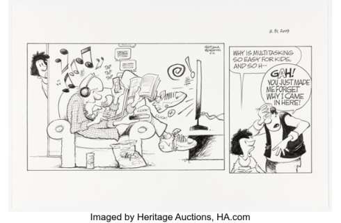 Jerry Scott and Jim Borgman Zits Sunday Comic Strip Original Art dated 3-31-19 (King Features Syndicate, 2019). | Heritage